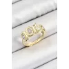 Pirinç Zirkon Taşlı Damla Model Gold Renk Kadın Yüzük