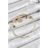 Pirinç Zirkon Taşlı Güneş Ay Nazar Model Gold Renk Charm Bileklik