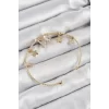 Pirinç Zirkon Taşlı Kelebek Ve Yıldız Model Gold Renk Charm Bileklik