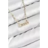 Pirinç Zirkon Taşlı Messika Model Ezme Zincir Gold Renk Kadın Kolye