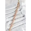 Pirinç Zirkon Taşlı Pembe Kalp Baget Model Gold Renk VIP Seri Kadın Bileklik