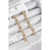 Pirinç Zirkon Taşlı Sallantılı Yıldız Model Gold Renk Kadın Küpe