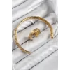 Pirinç Zirkon Taşlı Vintage Model Gold Renk Bileklik Yüzük Set