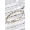 Pirinç Zirkon Taşlı XOXO Model Gümüş Ve Gold Renk Kadın Bileklik