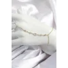 Pirinç Zirkon Taşlı Y Model Gold Renk Kadın Şahmeran