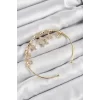 Pirinç Zirkon Taşlı Yıldız Model Gold Renk Charm Bileklik