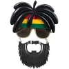 Rasta Peruklu Rasta Sakallı Bob Marley Bıyıklı Parti Gözlüğü 27x18 Cm