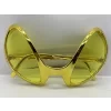 Retro Gözlük - 80 Li 90 Lı Yıllar Parti Gözlüğü Gold Renk 8x13 Cm