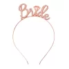 Rose Gold Renkli Taşlı “bride” Gelin Tacı – El Yazısı Yazı Tipiyle
