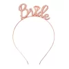 Rose Gold Renkli Taşlı “bride” Gelin Tacı – El Yazısı Yazı Tipiyle