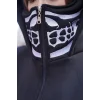 Luz&Pos Samuray Kapşonlu Zıp Fermuarlı Çift Kapşonlu Nakışlı Sweatshirt- Siyah