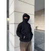 Luz&Pos Samuray Kapüşonlu Zıp Fermuarlı Kapüşonlu Sweatshirt - Siyah