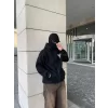Luz&Pos Samuray Kapüşonlu Zıp Fermuarlı Kapüşonlu Sweatshirt - Siyah