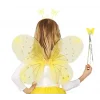 Sarı Kelebek Erkek-kız Seti – 50 Cm Kelebek Kanadı, Taç Ve Asa