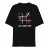 Sevgililer Günü İçin Özel Tasarım Love Always Wıns Baskılı T-shirt - Siyah