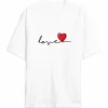 Luz&Pos Sevgililer Günü İçin Özel Tasarım Love Baskılı T-shirt - Beyaz