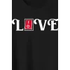 Sevgililer Günü İçin Özel Tasarım Love Baskılı T-shirt - Siyah