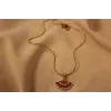 Shyla Gold Zincir Taş ve İşleme Detaylı Yelpaze Şekilli Kolye