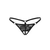 Siyah Dantelli Özel Bölgesi Açık G-string Tm1167