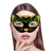 Siyah Kadife Sarı Yeşil Simli Kedi Maskesi