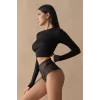Siyah Kadın Çizgili Külot Veronica-k1008