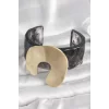 Siyah Mermer Desen Akrilik Plastik Gold Nal Model Plaka Vintage Kadın Bilezik