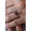 Siyah Renk Lotus Çiçek Figür Gold Renk Kadın Yüzük