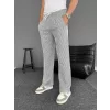 Su Yolu Çizgili Cepli Pantalon - Gri