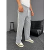 Su Yolu Çizgili Cepli Pantalon - Gri