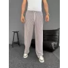Su Yolu Çizgili Cepli Pantalon - Kahverengi