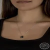 Luz&Pos Swarovski Crystal İris Yeşil Taşlı Gümüş Kadın Kolye