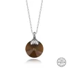 Luz&Pos Swarovski Crystal Kahverengi Taşlı Gümüş Kadın Kolye