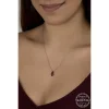Luz&Pos Swarovski Crystal Taşlı Ametist Gümüş Kadın Kolye