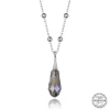 Luz&Pos Swarovski Crystal Taşlı Ametist Top Zincir Gümüş Kadın Kolye
