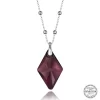 Luz&Pos Swarovski Crystal Taşlı Ametist Top Zincir Gümüş Kadın Kolye