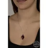 Luz&Pos Swarovski Crystal Taşlı Ametist Top Zincir Gümüş Kadın Kolye