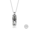 Luz&Pos Swarovski Crystal Taşlı Baget Gümüş Kadın Kolye
