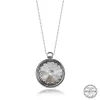 Luz&Pos Swarovski Crystal Taşlı Çerçeveli Gümüş Kadın Kolye