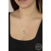 Luz&Pos Swarovski Crystal Taşlı Çerçeveli Gümüş Kadın Kolye