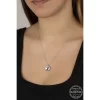 Luz&Pos Swarovski Crystal Taşlı Çerçeveli Gümüş Kadın Kolye