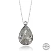Luz&Pos Swarovski Crystal Taşlı Damla Gümüş Kadın Kolye