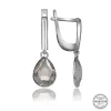 Luz&Pos Swarovski Crystal Taşlı Gümüş Beyaz Damla Sallantılı Kadın Küpe
