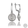 Luz&Pos Swarovski Crystal Taşlı Gümüş Beyaz Sallantılı Kadın Küpe