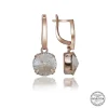 Luz&Pos Swarovski Crystal Taşlı Gümüş Beyaz Sallantılı Kadın Küpe