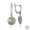 Luz&Pos Swarovski Crystal Taşlı Gümüş Beyaz Sallantılı Kadın Küpe