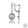 Luz&Pos Swarovski Crystal Taşlı Gümüş Beyaz Sallantılı Kadın Küpe
