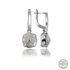 Luz&Pos Swarovski Crystal Taşlı Gümüş Beyaz Sallantılı Kadın Küpe