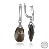 Luz&Pos Swarovski Crystal Taşlı Gümüş Damla Sallantılı Kadın Küpe