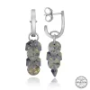 Luz&Pos Swarovski Crystal Taşlı Gümüş Salkım Sallantılı Çivili Kadın Küpe