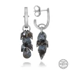Luz&Pos Swarovski Crystal Taşlı Gümüş Salkım Sallantılı Çivili Kadın Küpe